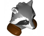 Minifigure, Head, Modified Raccoon with Reddish Brown Shoulder Pads Pattern (Rocket)