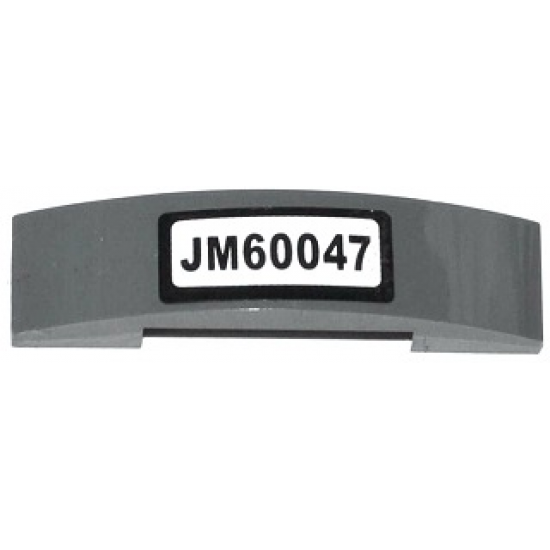 Slope, Curved 4 x 1 Double with 'JM60047' Pattern (Sticker) - Set 60047