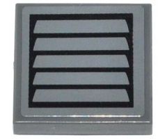 Tile 2 x 2 with Black Vent on Dark Bluish Gray Background Pattern (Sticker) - Set 42023
