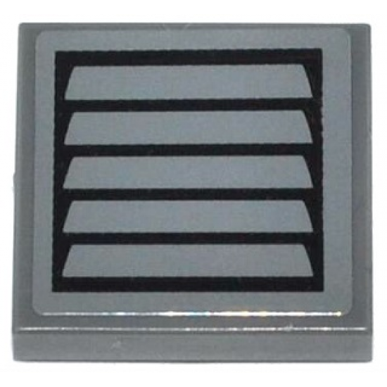 Tile 2 x 2 with Black Vent on Dark Bluish Gray Background Pattern (Sticker) - Set 42023