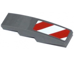 Slope, Curved 4 x 1 with Red and White Danger Stripes Thick Pattern (White Corners) Model Left Side (Sticker) - Set 42023