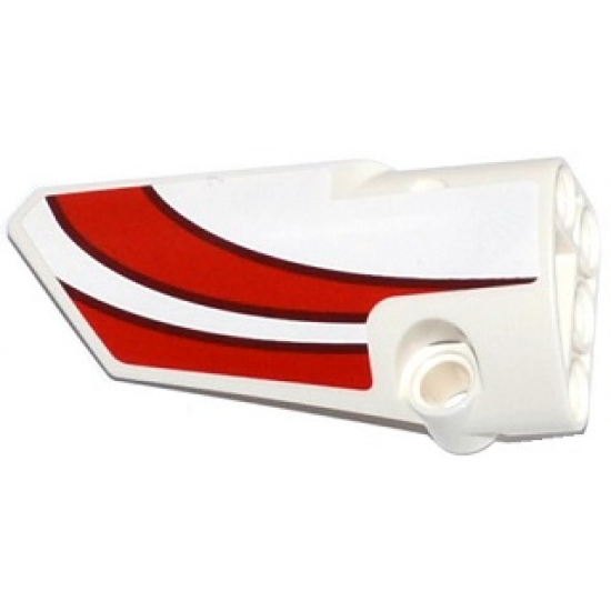 Technic, Panel Fairing # 3 Small Smooth Long, Side A with Red Curved Stripes Pattern (Sticker) - Set 42040