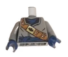 Torso Coat with Dark Blue Scarf and Sash, Dark Orange Bandolier with Black Bat on Gold Buckle Pattern / Dark Bluish Gray Arms / Dark Blue Hands