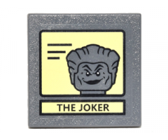 Road Sign 2 x 2 Square with Clip with Black Lines on Yellow Background and 'THE JOKER' Portrait Pattern (Sticker) - Set 10937