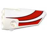Technic, Panel Fairing # 4 Small Smooth Long, Side B with Red Curved Stripes Pattern (Sticker) - Set 42040