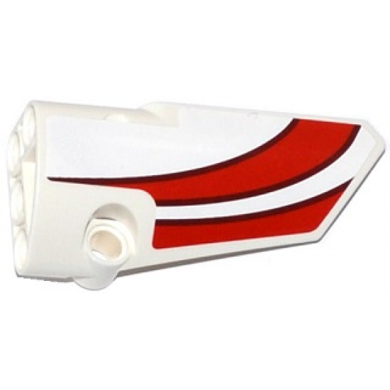 Technic, Panel Fairing # 4 Small Smooth Long, Side B with Red Curved Stripes Pattern (Sticker) - Set 42040