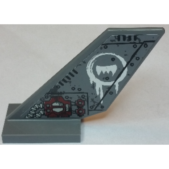 Tail Shuttle with Worn Bolted Metal Plates and White Fang Pattern Model Right Side (Sticker) - Set 70009