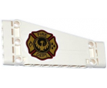 Technic, Panel Plate 5 x 11 x 1 Tapered with Gold FIRE DEPT. with Phoenix Logo Pattern Model Right Side (Sticker) - Set 42040