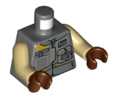 Torso SW Jacket with Dark Tan Belts and Pockets Pattern (Rebel Trooper) / Tan Arms / Reddish Brown Hands