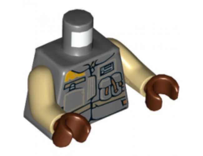 Torso SW Jacket with Dark Tan Belts and Pockets Pattern (Rebel Trooper) / Tan Arms / Reddish Brown Hands