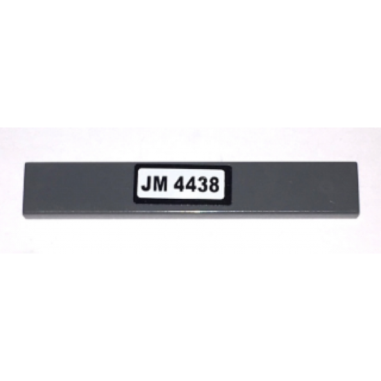 Tile 1 x 6 with 'JM 4438' Pattern (Sticker) - Set 4438