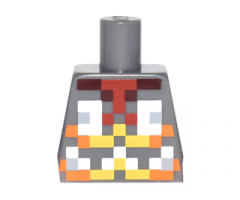 Torso Pixelated Orange, Yellow and Silver Armor Pattern