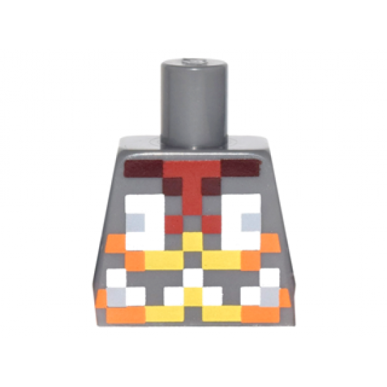 Torso Pixelated Orange, Yellow and Silver Armor Pattern