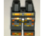 Hips and Legs with Pixelated Orange, Yellow and Silver Armor Pattern