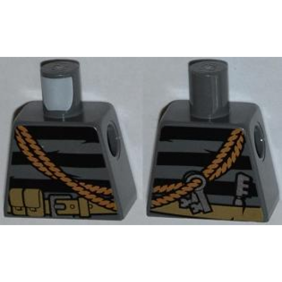 Torso Sweater Striped with Utility Belt, Rope and Keys Pattern