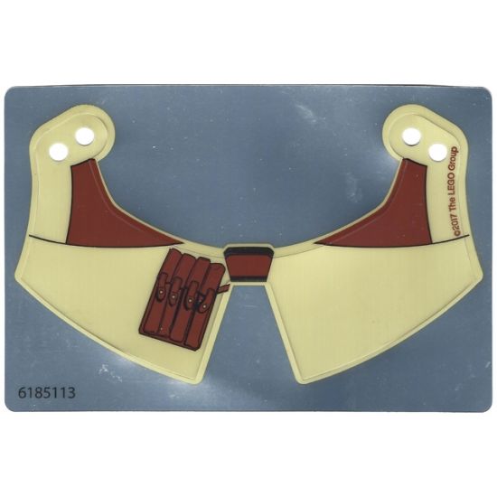 Plastic Large Figure Kama with 4 Holes and Tan and Reddish Brown SW Scarif Stormtrooper Pattern