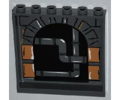 Panel 1 x 6 x 5 with Stone Arch and Pipes Pattern on Inside (Sticker) - Set 79103