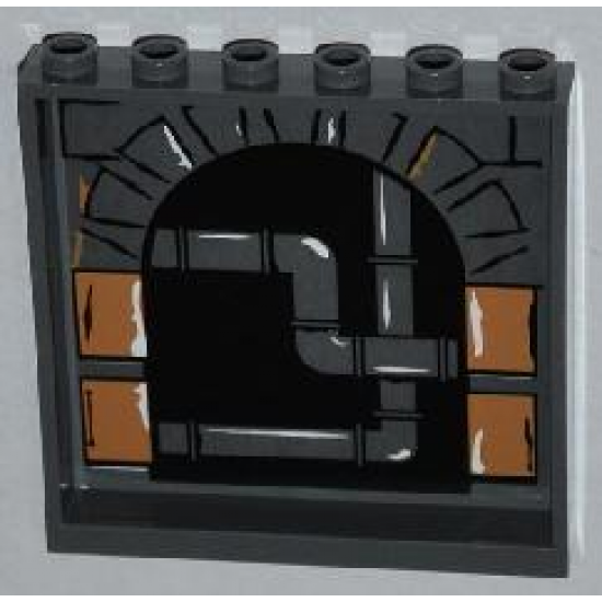 Panel 1 x 6 x 5 with Stone Arch and Pipes Pattern on Inside (Sticker) - Set 79103