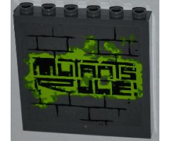Panel 1 x 6 x 5 with Graffiti Tag 'MUTANTS RULE!' on Brick Wall Pattern (Sticker) - Set 79103