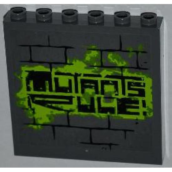 Panel 1 x 6 x 5 with Graffiti Tag 'MUTANTS RULE!' on Brick Wall Pattern (Sticker) - Set 79103