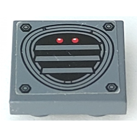 Tile, Modified 2 x 2 Inverted with 4 Bolts and Air Vent with 2 Red Lights Pattern (Sticker) - Set 70500