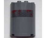 Cylinder Half 2 x 4 x 4 with Mud on Grille Pattern (Sticker) - Set 9486