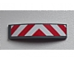 Slope, Curved 4 x 1 Double with Red and White Danger Stripes Thick Pattern (Sticker) - Set 60019 / 60020