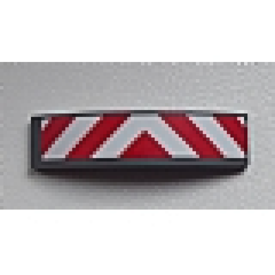 Slope, Curved 4 x 1 Double with Red and White Danger Stripes Thick Pattern (Sticker) - Set 60019 / 60020