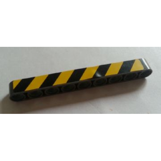 Technic, Liftarm 1 x 9 Thick with Black and Yellow Danger Stripes Pattern Model Left (Sticker) - Set 8285