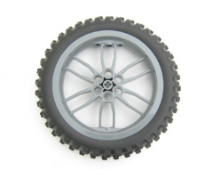 Wheel & Tire Assembly 75mm D. x 17mm Motorcycle with Black Tire 100.6mm D. Motorcycle (88517 / 11957)