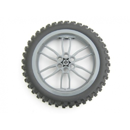 Wheel & Tire Assembly 75mm D. x 17mm Motorcycle with Black Tire 100.6mm D. Motorcycle (88517 / 11957)