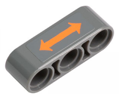 Technic, Liftarm 1 x 3 Thick with Orange Double Arrow Pattern (Sticker) - Set 8964