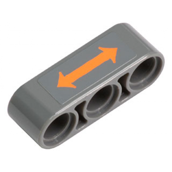 Technic, Liftarm 1 x 3 Thick with Orange Double Arrow Pattern (Sticker) - Set 8964