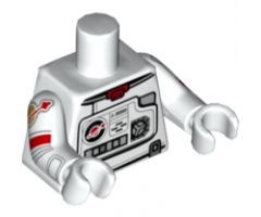 Torso Astronaut Spacesuit with Classic Space Logo, Panels and Buttons Pattern / White Arms with Astronaut Spacesuit Pattern / Light Bluish Gray Hands