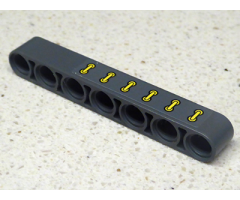 Technic, Liftarm 1 x 7 Thick with 6 Yellow Clamps Pattern (Sticker) - Set 42035