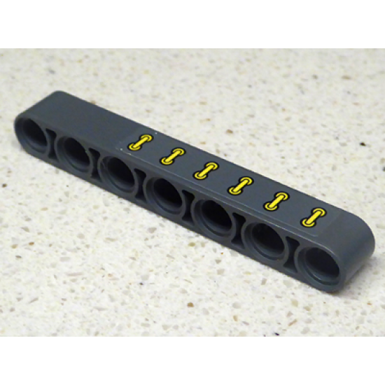 Technic, Liftarm 1 x 7 Thick with 6 Yellow Clamps Pattern (Sticker) - Set 42035