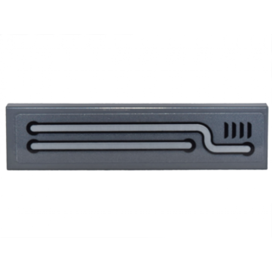 Tile 1 x 4 with Light Bluish Gray Pipes and Black Vents Model Right Side Pattern (Sticker) - Set 70905