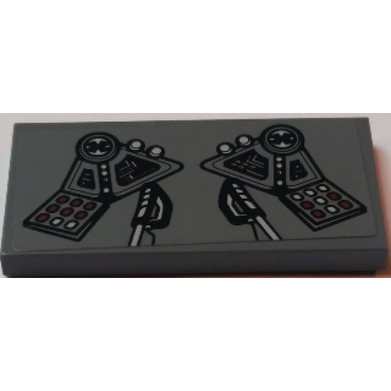 Tile 2 x 4 with Control Panels and Control Sticks Pattern (Sticker) - Set 75038