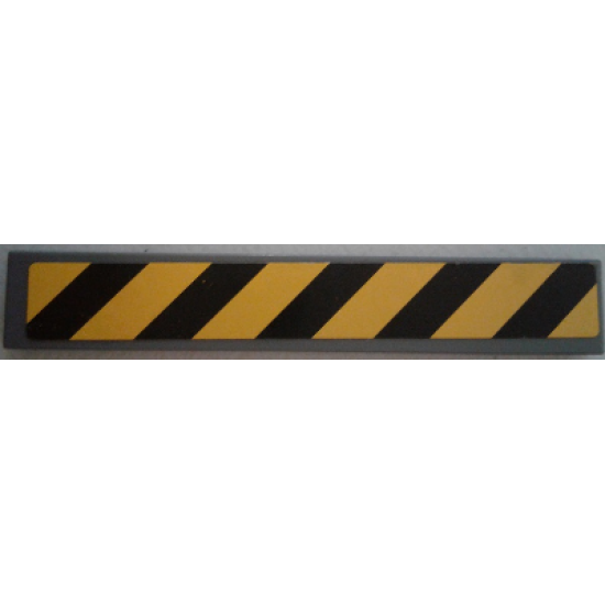 Tile 1 x 6 with Black and Yellow Danger Stripes Pattern (Sticker) - Set 79117