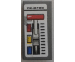 Tile 1 x 2 with Gear Shift and Red, Yellow and Blue Rectangles Pattern (Sticker) - Set 8863
