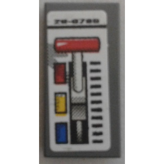 Tile 1 x 2 with Gear Shift and Red, Yellow and Blue Rectangles Pattern (Sticker) - Set 8863