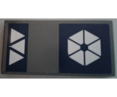 Tile 2 x 4 with 6 Triangles and 3 Triangles Pattern (Sticker) - Set 75044