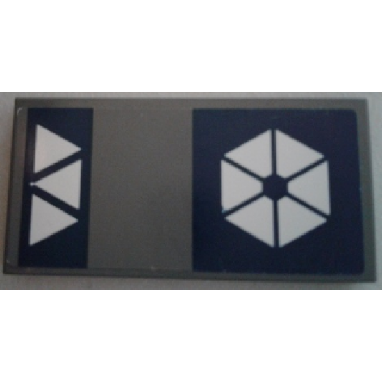 Tile 2 x 4 with 6 Triangles and 3 Triangles Pattern (Sticker) - Set 75044