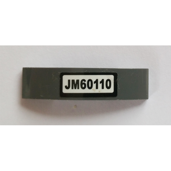 Slope, Curved 4 x 1 Double with 'JM60110' License Plate Pattern (Sticker) - Set 60110