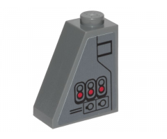 Slope 65 2 x 1 x 2 with Black Ace TIE Interceptor Pattern Model Left Side (Sticker) - Set 75242