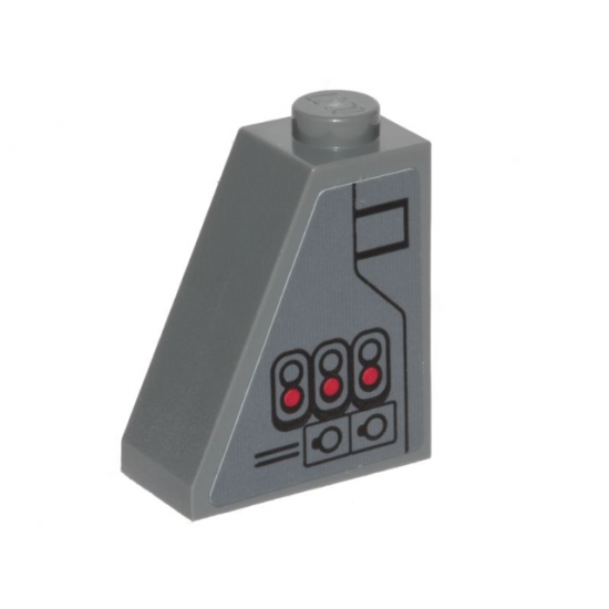 Slope 65 2 x 1 x 2 with Black Ace TIE Interceptor Pattern Model Left Side (Sticker) - Set 75242