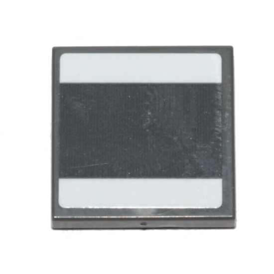 Tile 2 x 2 with White Stripes Pattern (Sticker) - Set 75242