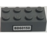 Brick 2 x 4 with 'BD60150' License Plate Pattern (Sticker) - Set 60150