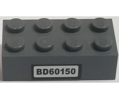 Brick 2 x 4 with 'BD60150' License Plate Pattern (Sticker) - Set 60150