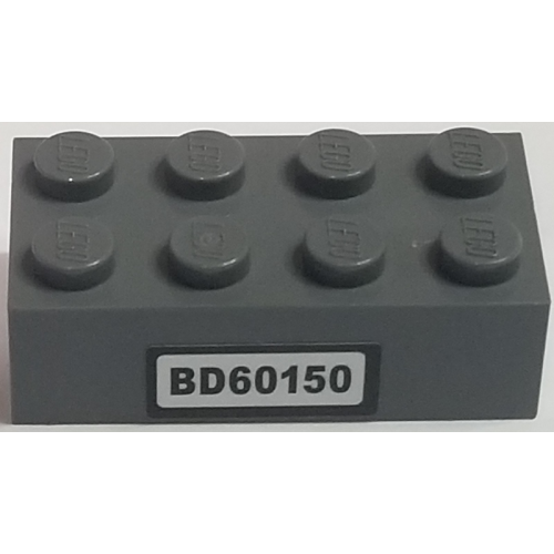 Brick 2 x 4 with 'BD60150' License Plate Pattern (Sticker) - Set 60150